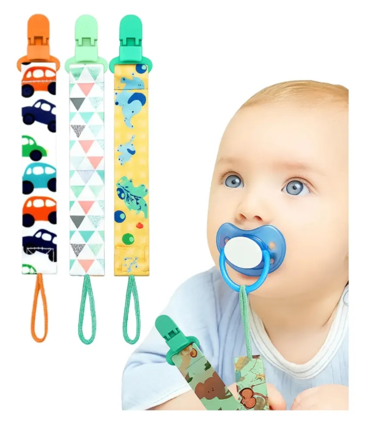 Set 3 pcs porta chupete